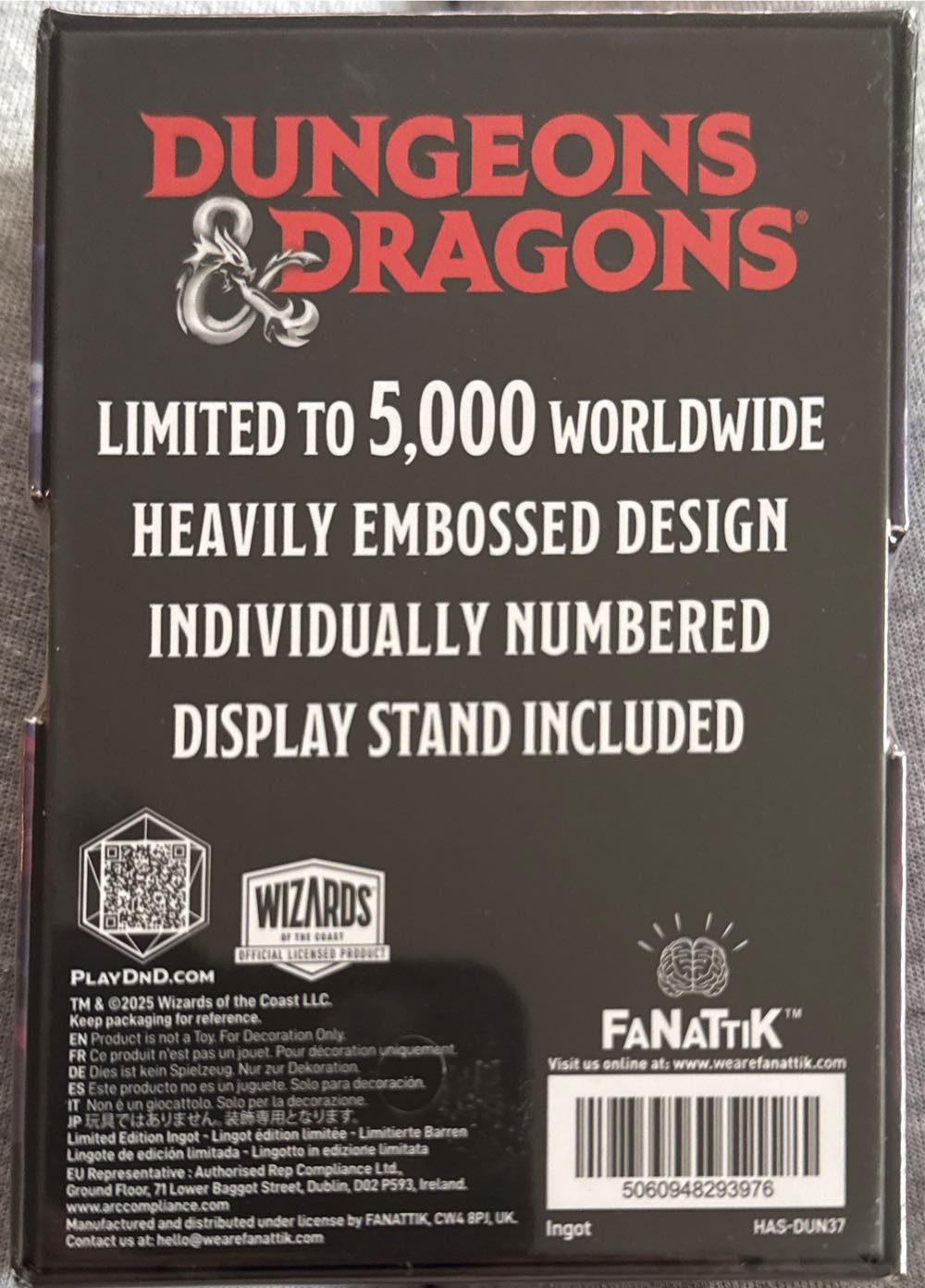 Vecna Eve Of Ruin Metal Replica Ingot Fanattik Dungeons & Dragons Vecna Eve Of Ruin Metal Replica Ingot  board game collectible [Barcode 5060948293976] - Main Image 3