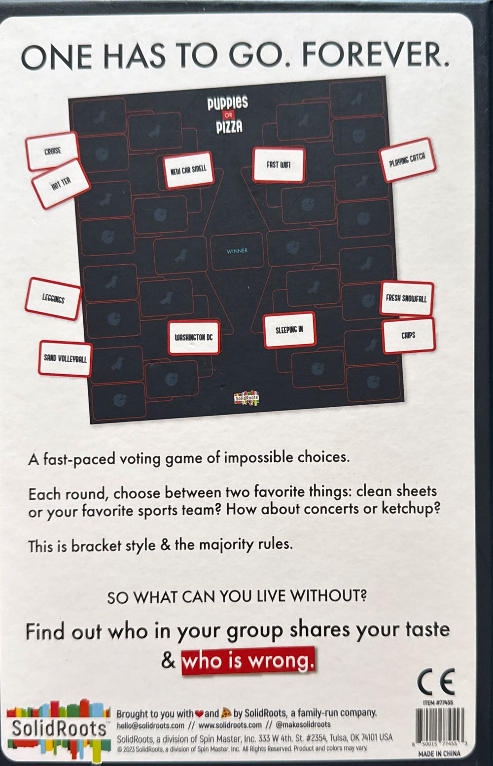 Puppies Or Pizza Game One’s Gotta Go...the Party Game Of Impossible Choices  (2+) board game collectible [Barcode 850015774553] - Main Image 2