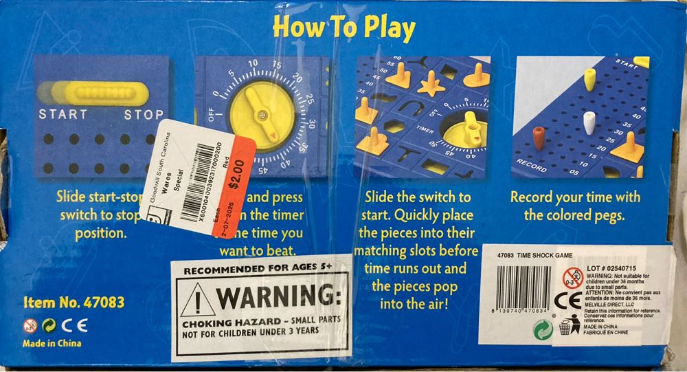 Timeshock Retro Timed Fun Board Game With Timer And Pop-up Tray Measures 9” X 5” X 2”  board game collectible [Barcode 8139740470834] - Main Image 2