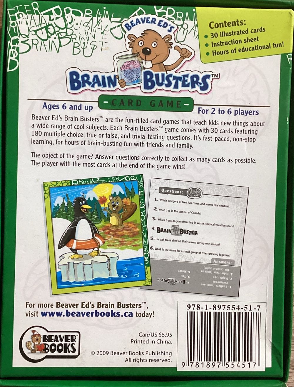 Brain Busters-Nature  board game collectible [Barcode 9781897554517] - Main Image 2