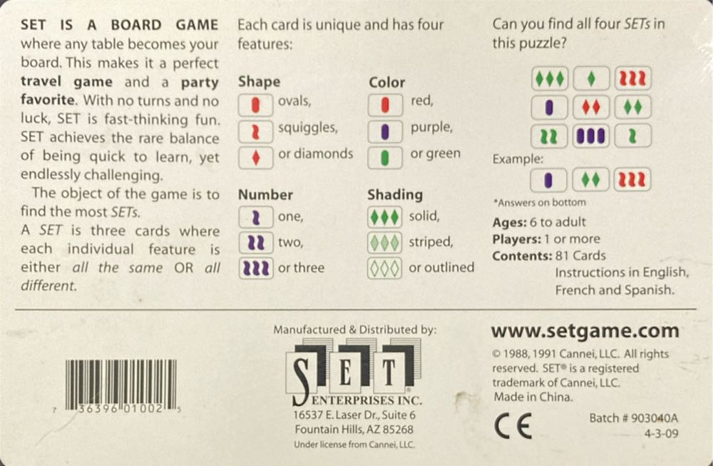 SET  (1+) board game collectible [Barcode 736396010025] - Main Image 2