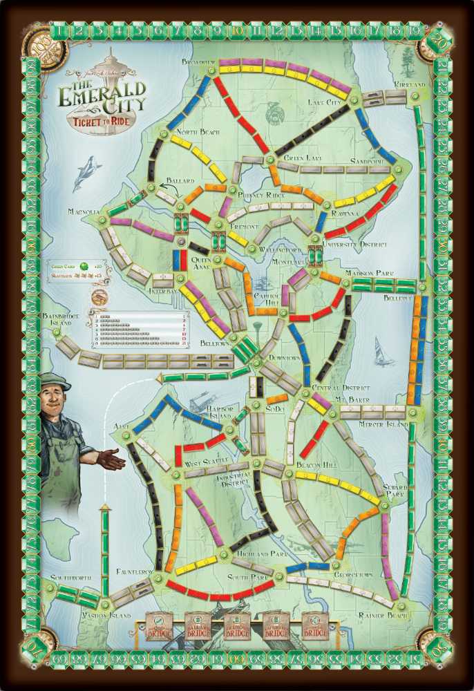 Ticket To Ride: The Emerald City (fan expansion)  board game collectible - Main Image 2