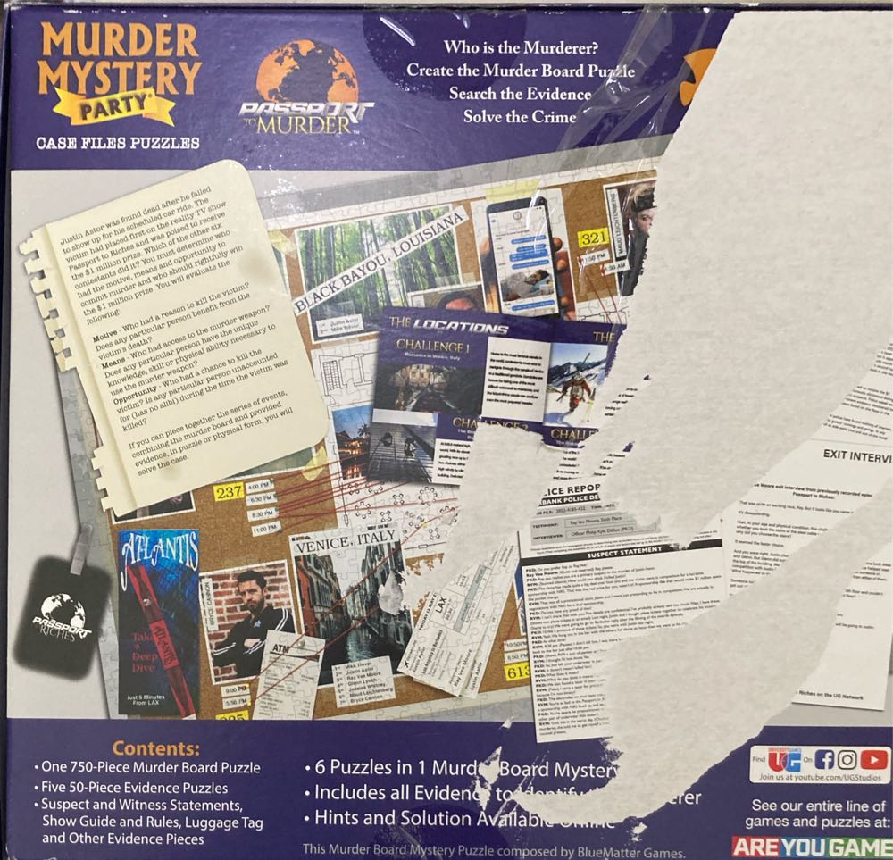 Murder Mystery Party | Case File Puzzle Passport To Murder For Ages 14  (1+) board game collectible [Barcode 023332332731] - Main Image 2