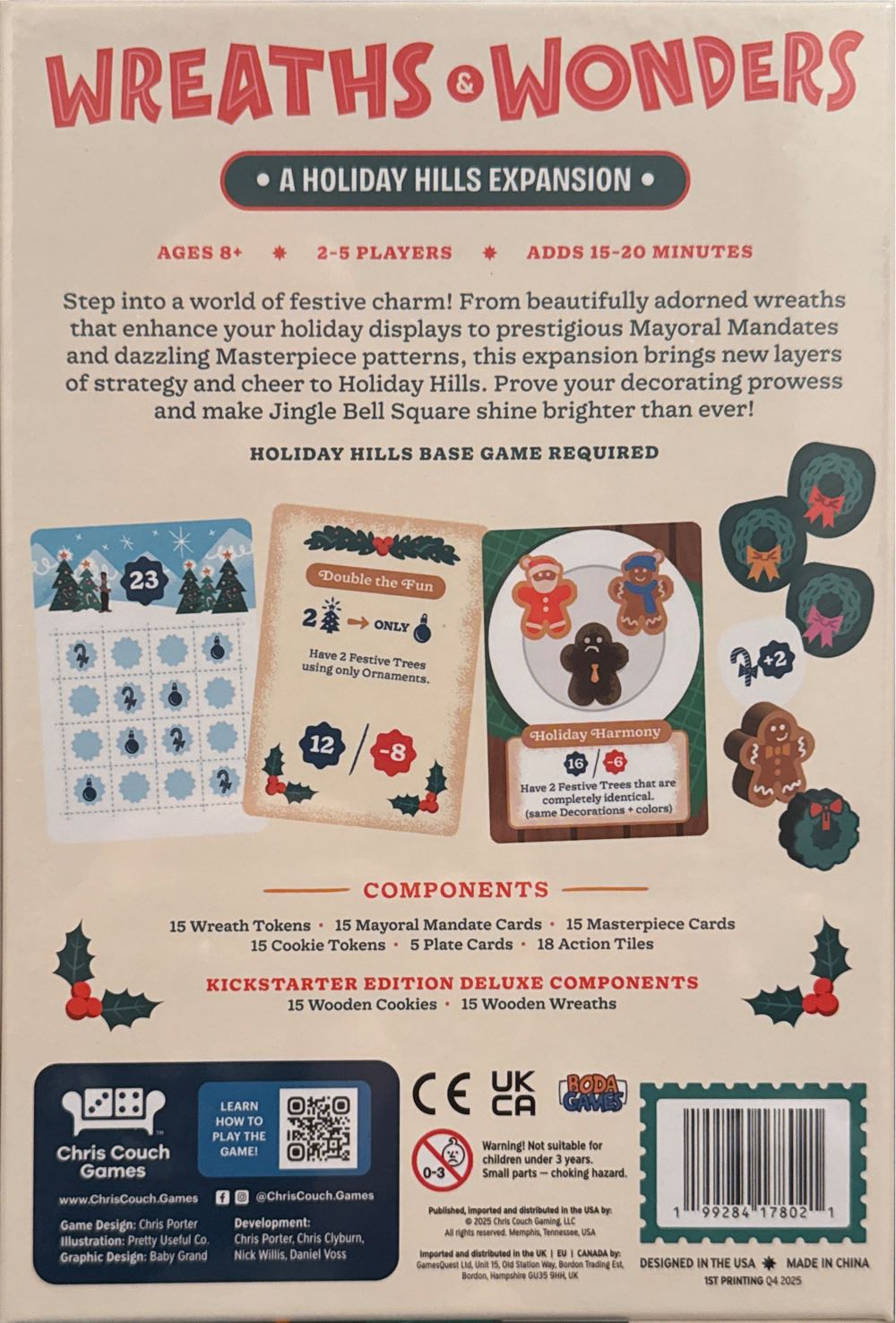 Holiday Hills: Wreaths And Wonders Expansion  board game collectible [Barcode 199284178021] - Main Image 2