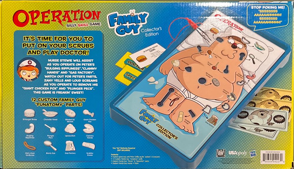 Family Guy Collector’s Edition Talking Operation Game Hasbro Complete  (1+) board game collectible [Barcode 700304042279] - Main Image 2