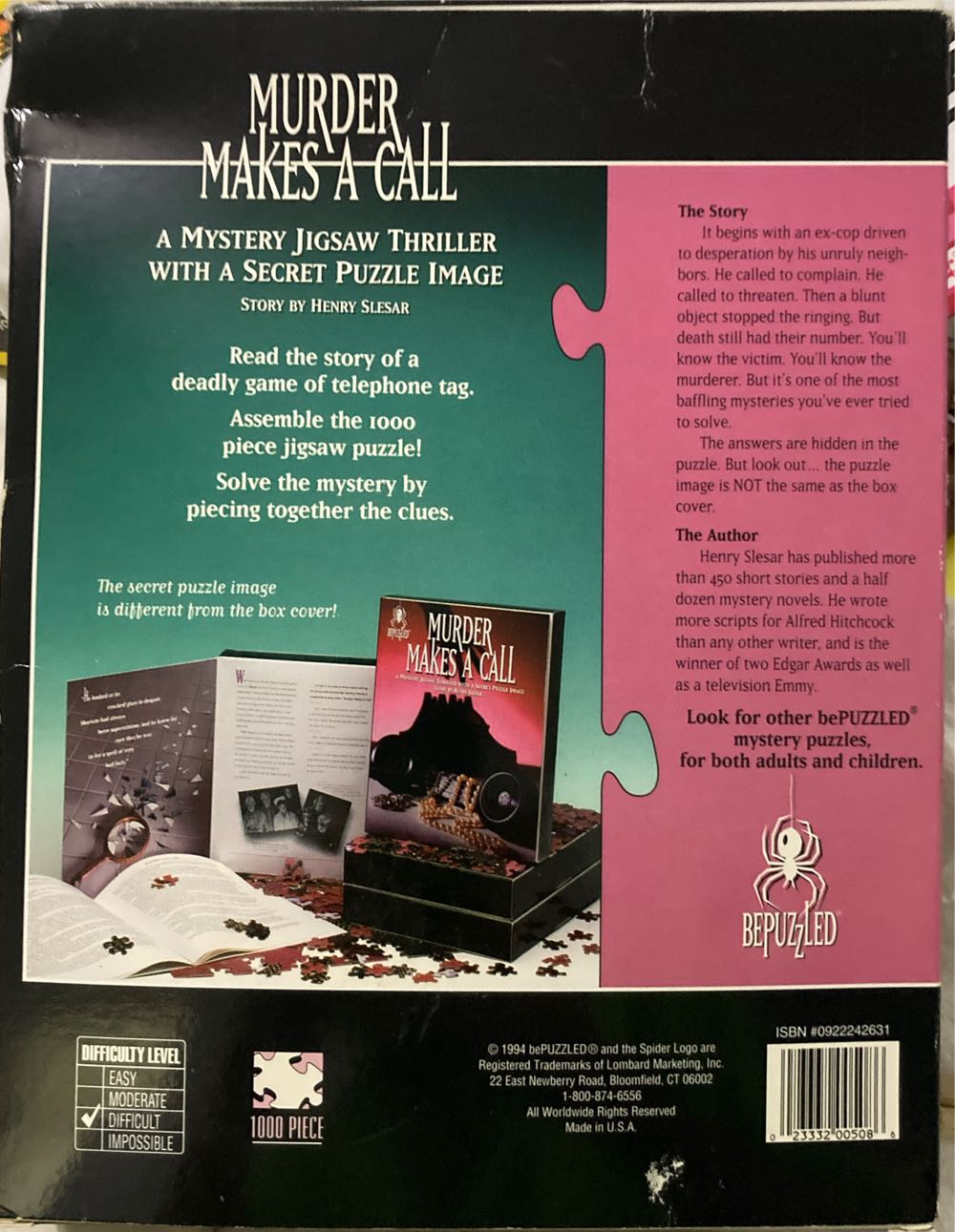 Murder Makes A Call: A Mystery Jigsaw Puzzle Thriller  (1+) board game collectible [Barcode 023332005086] - Main Image 2