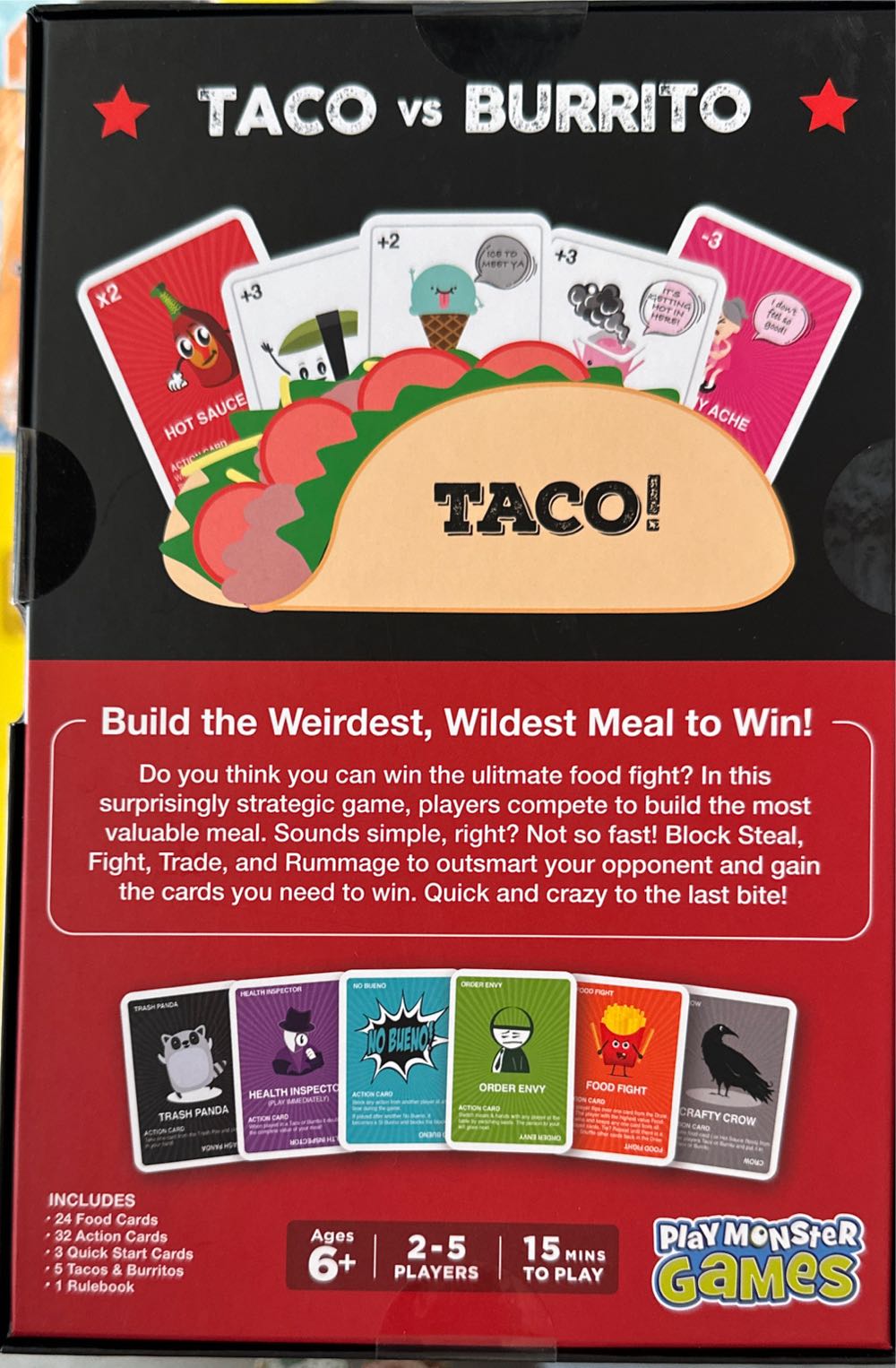 Taco VS Burrito  The Card Game  (2-5) board game collectible [Barcode 093514261562] - Main Image 2