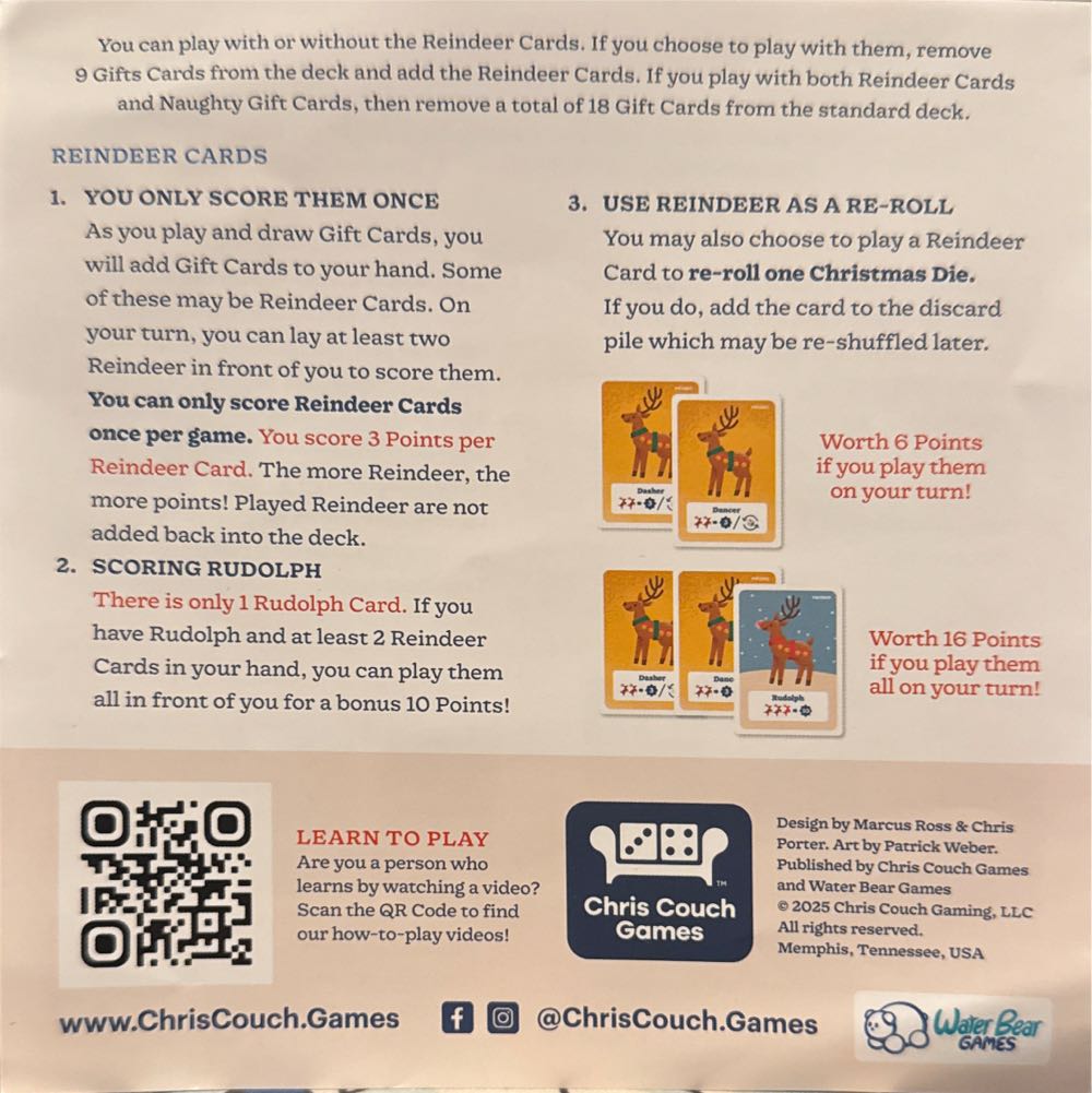 Jingle Bell Roll: Naughty Or Dice  board game collectible [Barcode 199284921542] - Main Image 2