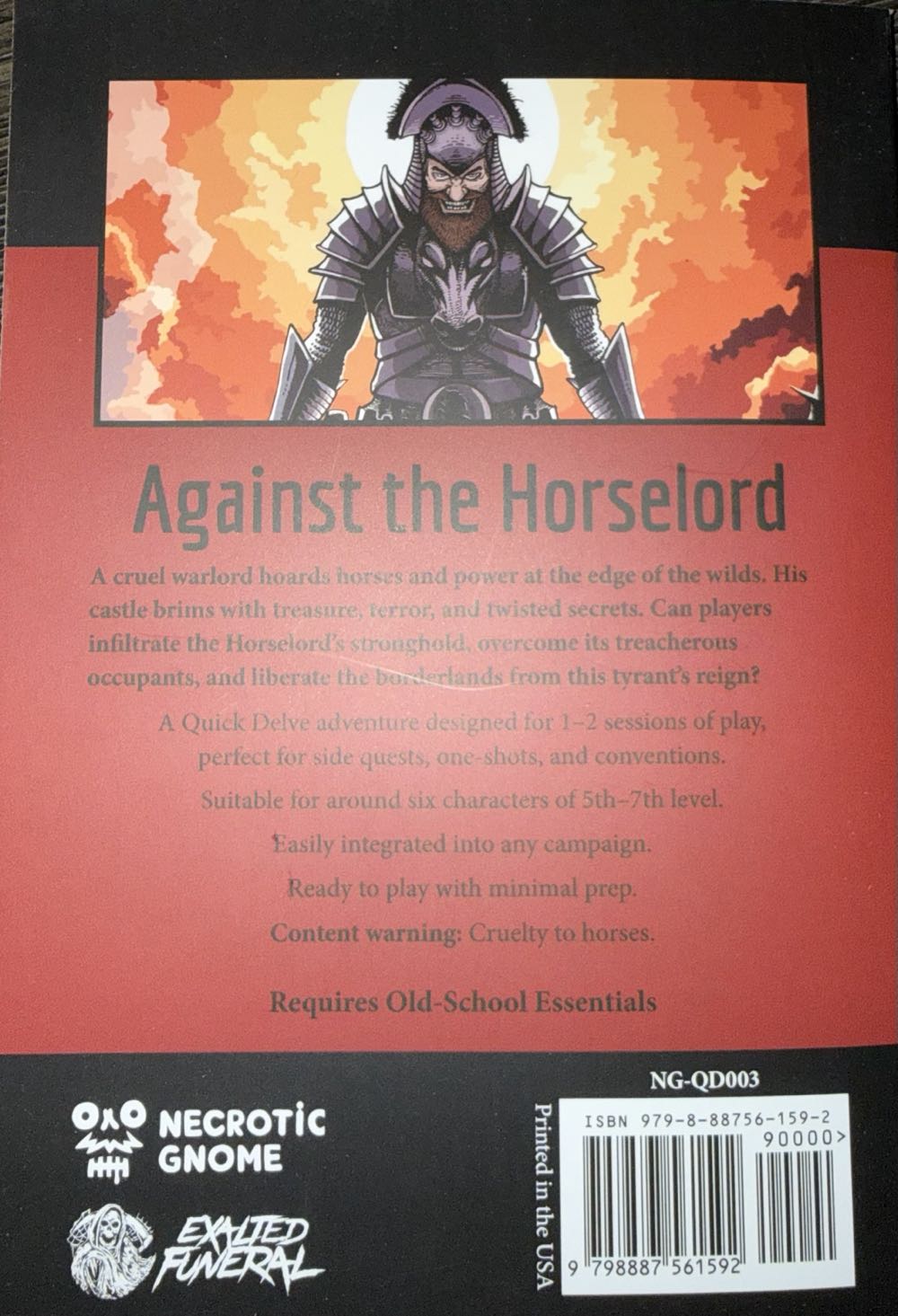 (Old-School Essentials) Quick Delve #3 Against The Horse Lord  board game collectible [Barcode 9798887561592] - Main Image 2