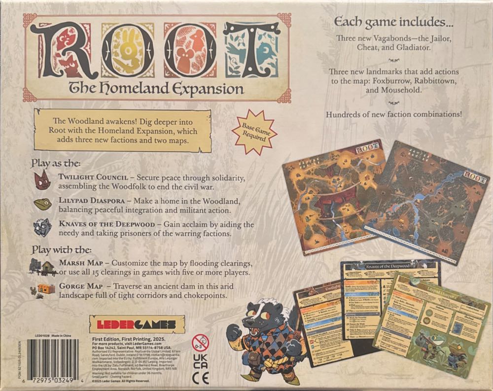 Root: The Homeland Expansion  board game collectible [Barcode 672975032494] - Main Image 2