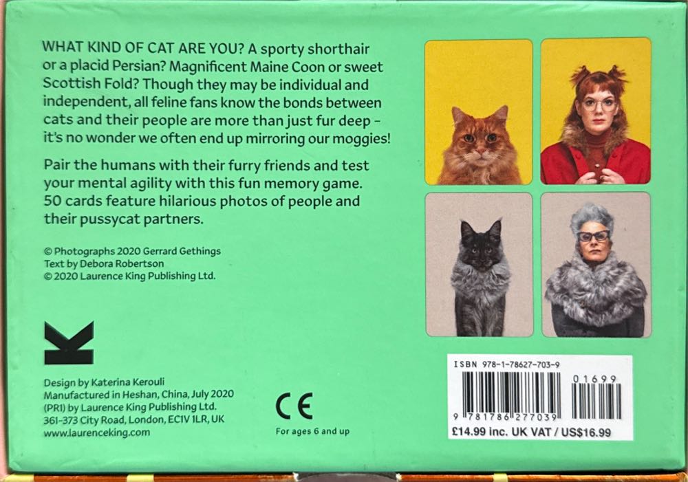 Laurence King Do You Look Like Your Cat? A Matching Memory Game  board game collectible [Barcode 9781786277039] - Main Image 2
