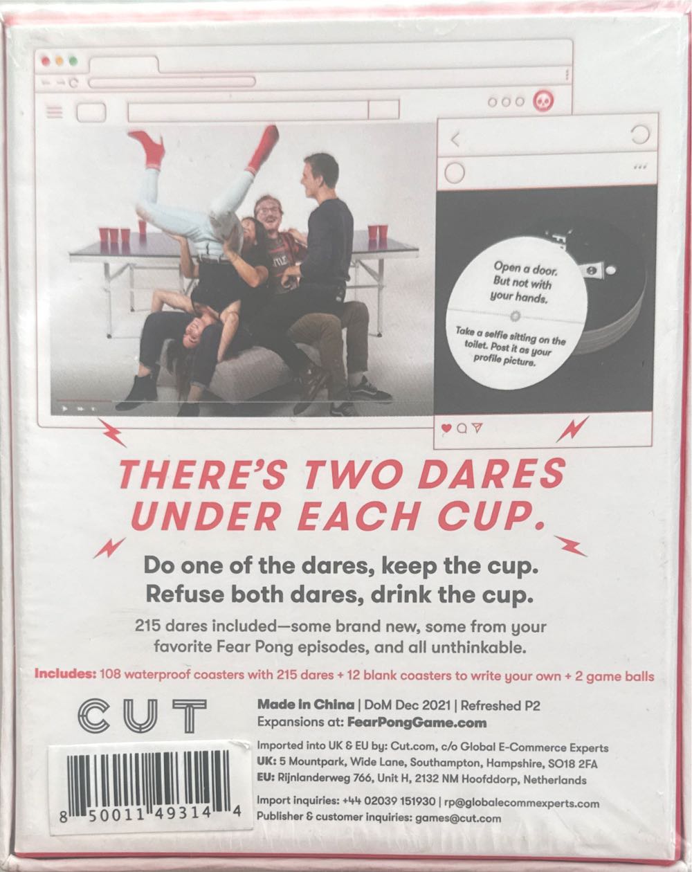Fear Pong Internet Famous Refreshed Party Beer With Drinking  (2-8) board game collectible [Barcode 850011493144] - Main Image 3