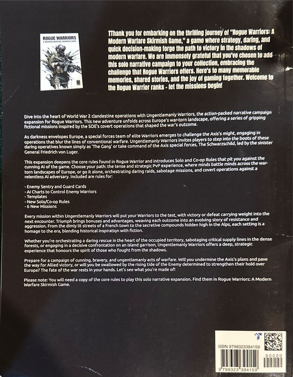 Rogue Warriors: Ungentlemanly Warriors: A Rogue Warriors Solo Campaign  board game collectible [Barcode 9798323394159] - Main Image 2