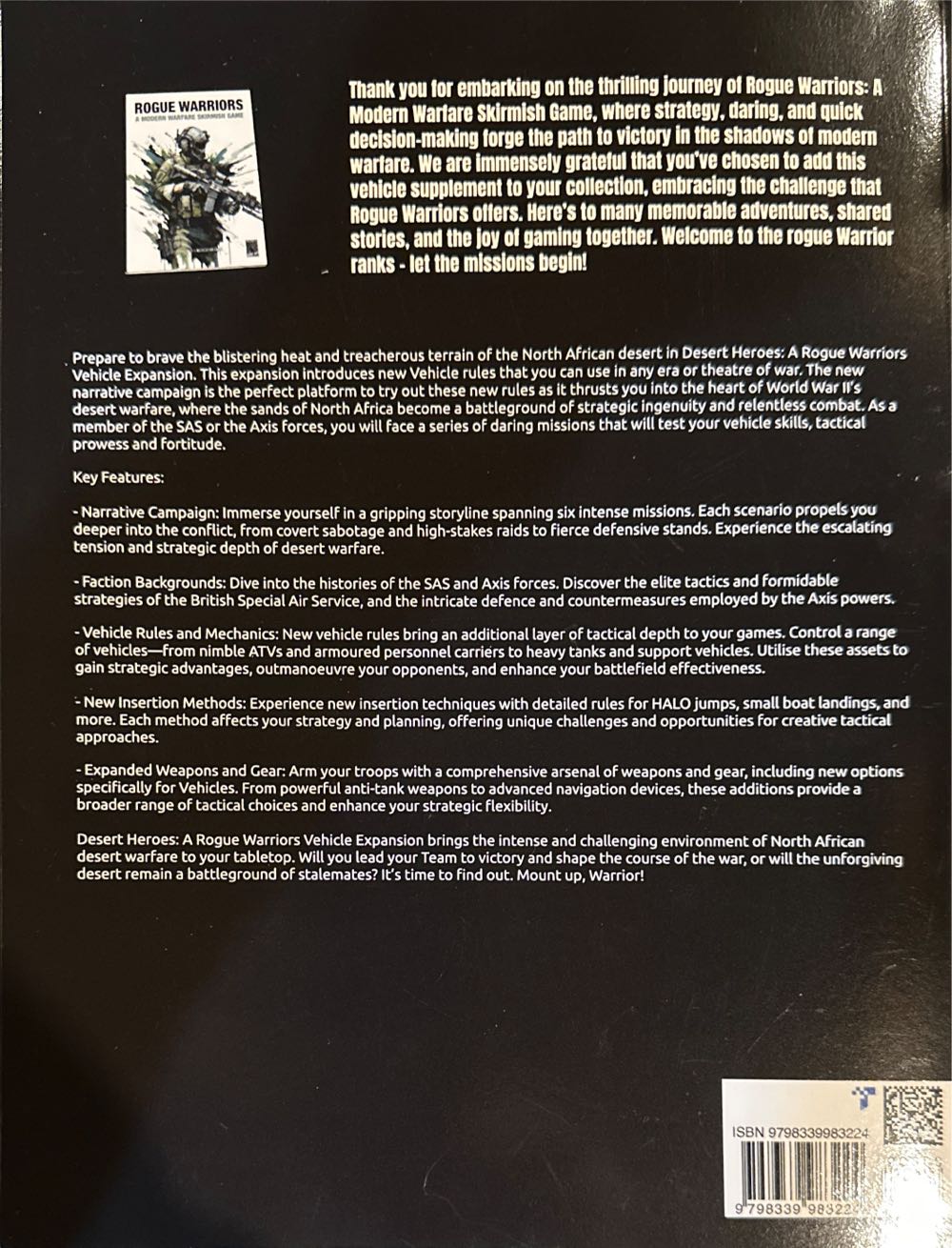 Rogue Warriors: Desert Heroes - A Rogue Warriors Vehicle Expansion  board game collectible [Barcode 9798339983224] - Main Image 2