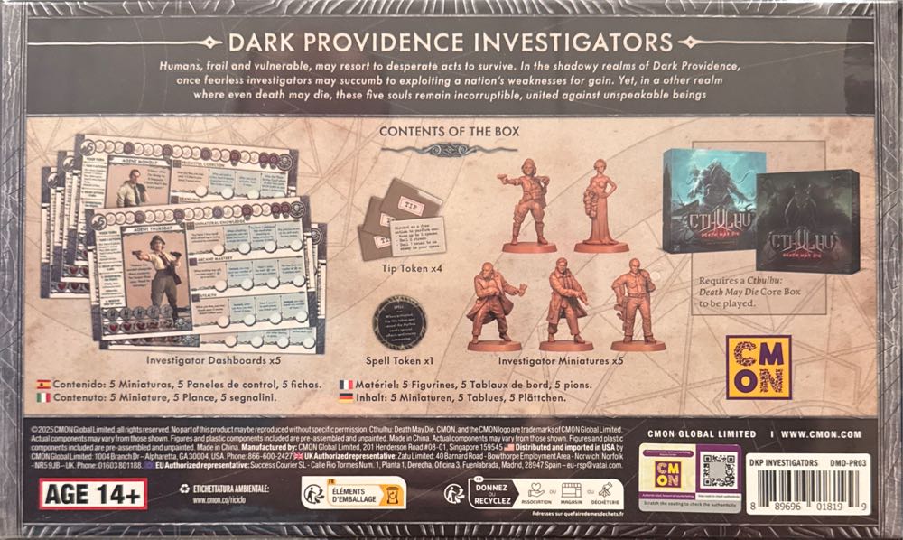 Cthulhu: Death May Die - Dark Providence Investigators  board game collectible [Barcode 889696018199] - Main Image 2