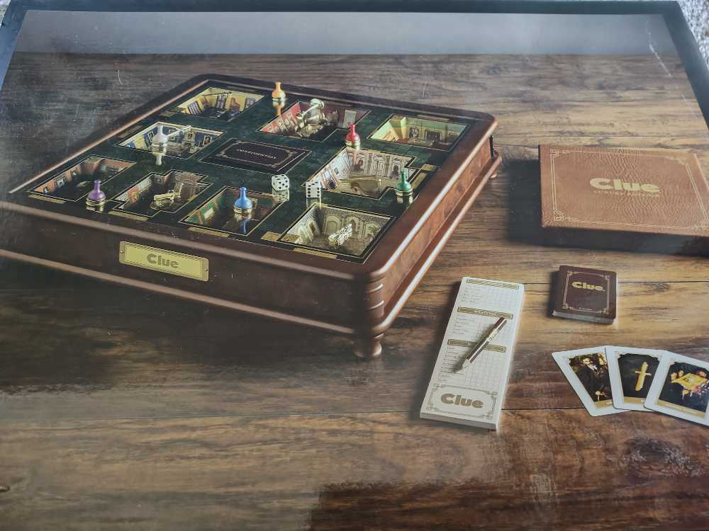 Clue Luxury Edition Board Game By Ws Game Company With Rotating Wooden Game Board Raised Tile Grid And Integrated Storage  board game collectible [Barcode 890382000169] - Main Image 2