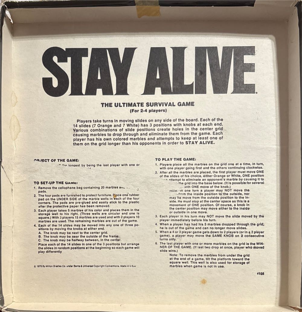 Stay Alive  (2-4) board game collectible - Main Image 3