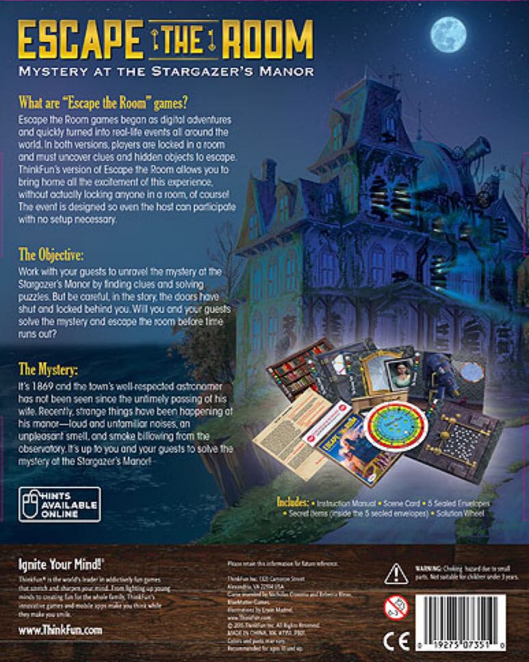 Escape The Room: Mystery At The Stargazer’s Manor  (3-8) board game collectible - Main Image 2
