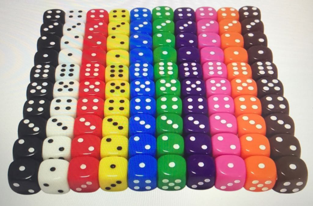 100 Solid Colored Dice: Deep Sea Corals  board game collectible - Main Image 2