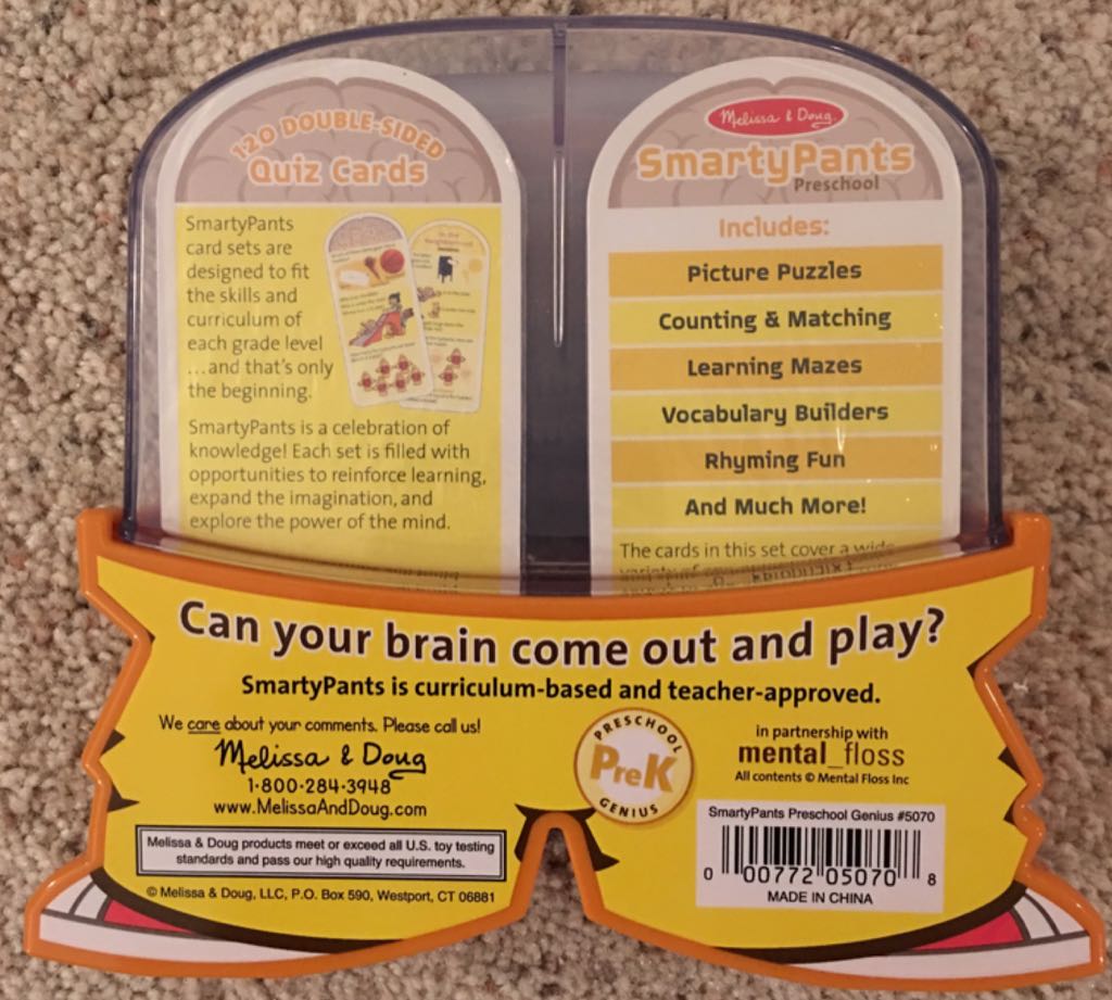 SmartyPants : Preschool  board game collectible [Barcode 000772050708] - Main Image 2