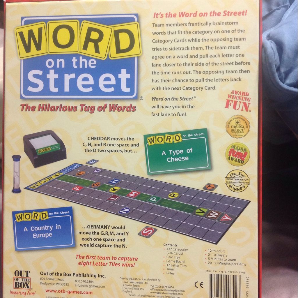 Word On The Street  (2-10) board game collectible [Barcode 007000009491] - Main Image 2