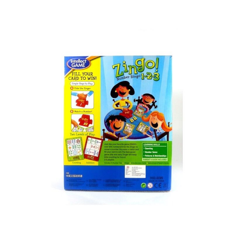 Zingo! Number Bingo 1-2-3  (1-6) board game collectible [Barcode 019275077037] - Main Image 2