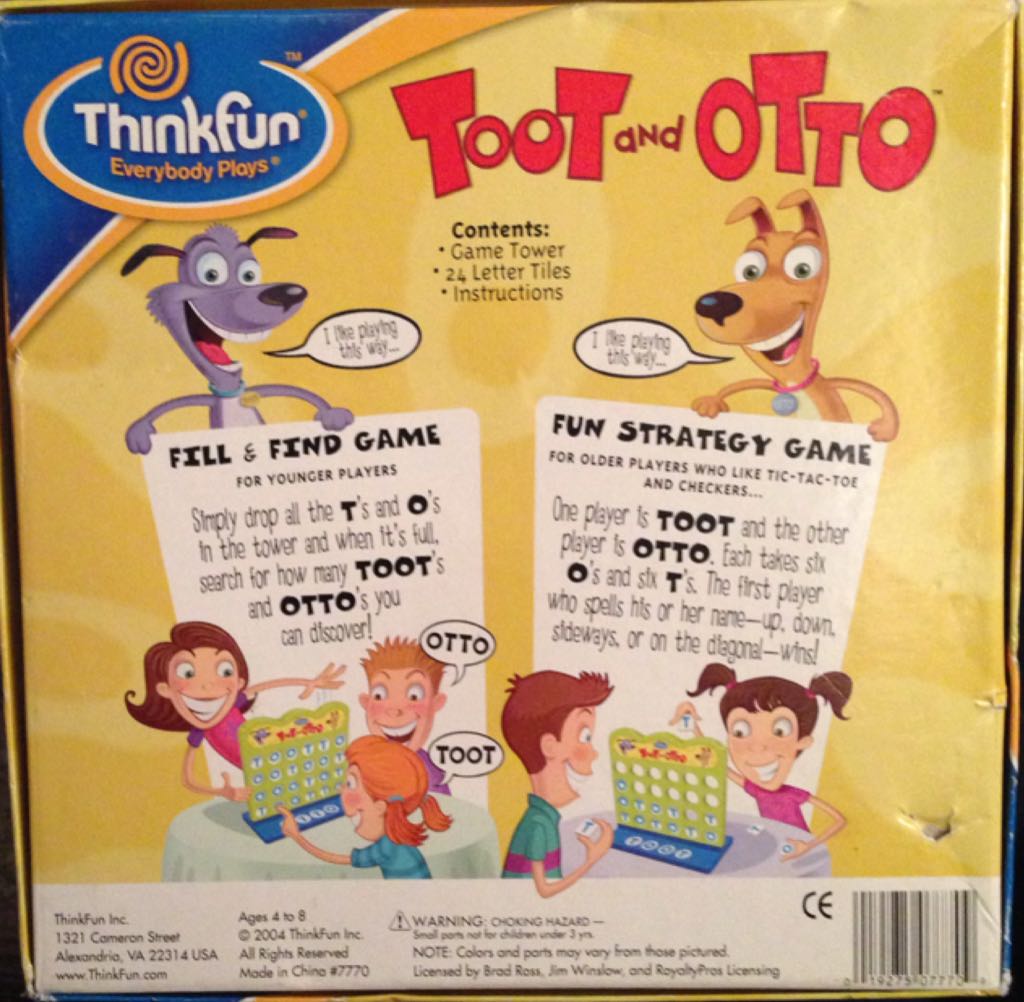 Toot And Otto  (2) board game collectible [Barcode 019275077709] - Main Image 2