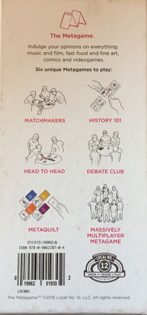 The Metagame  (2-50+) board game collectible [Barcode 019962019302] - Main Image 2