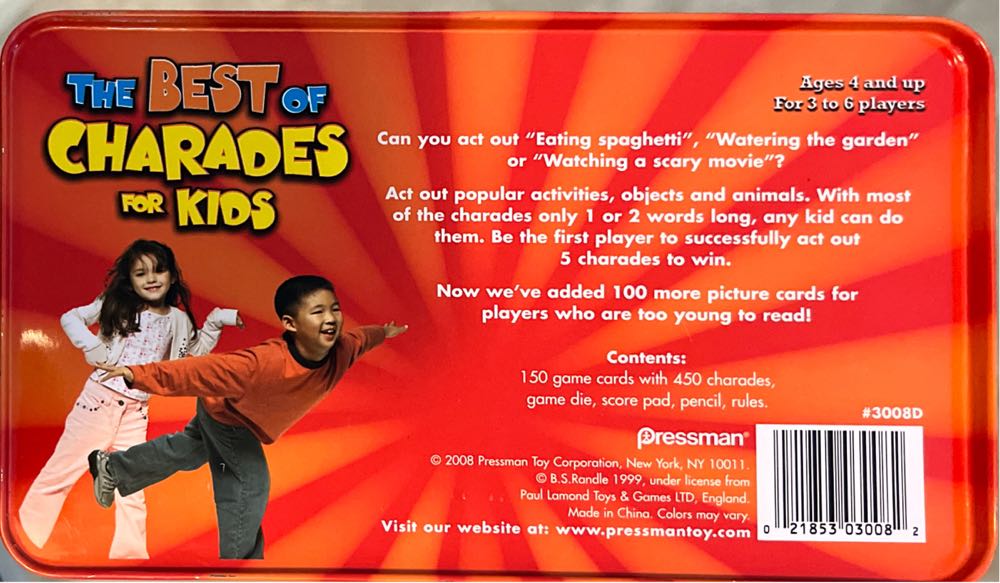 Best Of Charades For Kids, The  (3-6) board game collectible [Barcode 021853030082] - Main Image 4