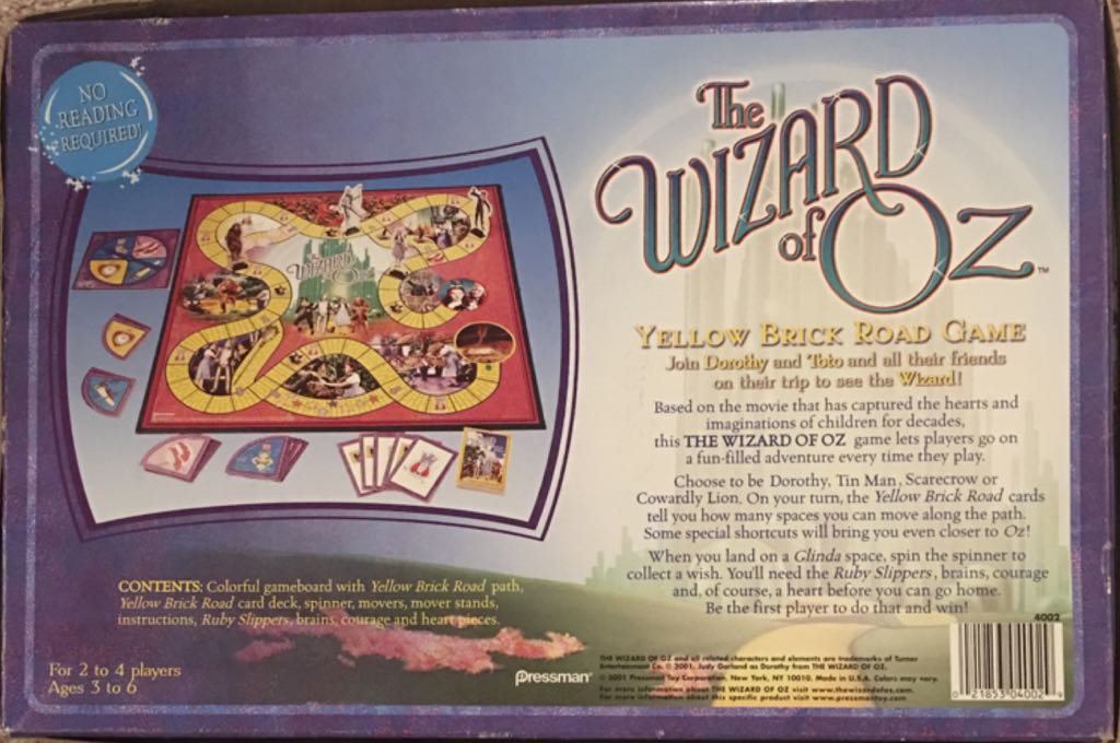 The Wizard Of OZ : Yellow Brick Road Game  (2-4) board game collectible [Barcode 021853040029] - Main Image 2