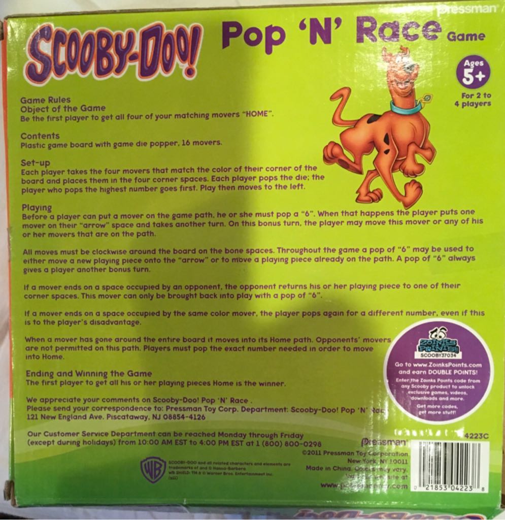 Pop ’n’ Race Scooby Doo  (2-4) board game collectible [Barcode 021853042238] - Main Image 2