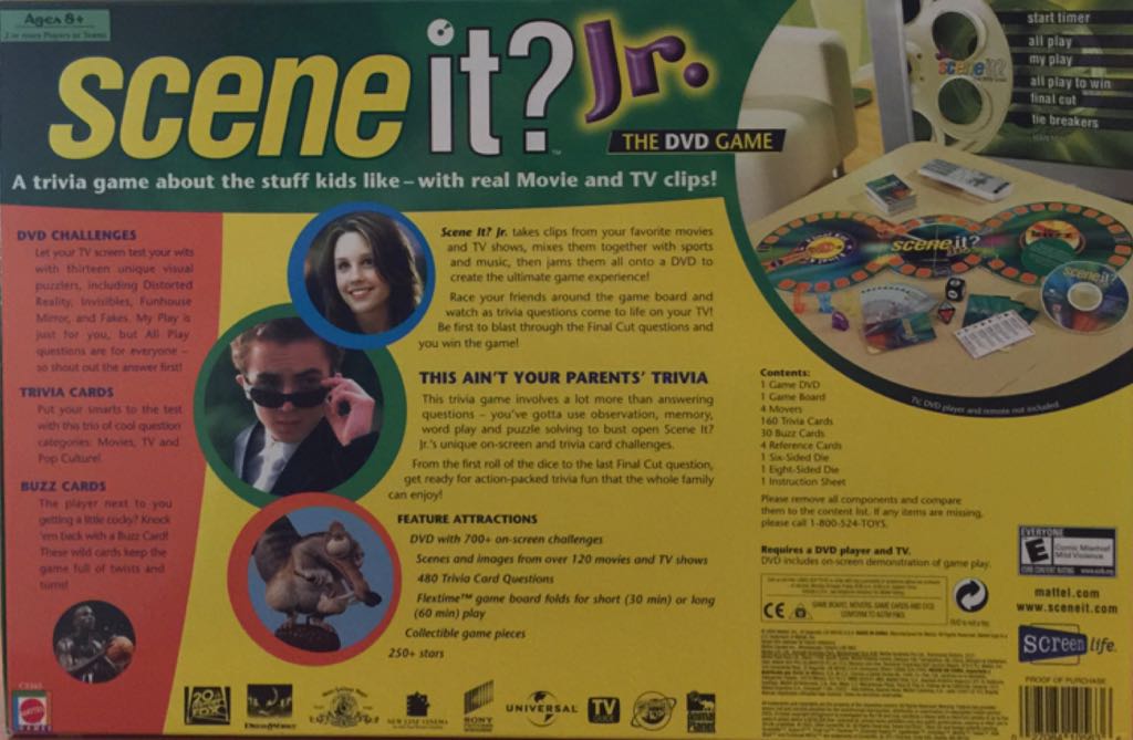 Scene It? Jr. Edition  (Teams or 2+) board game collectible [Barcode 027084105636] - Main Image 2