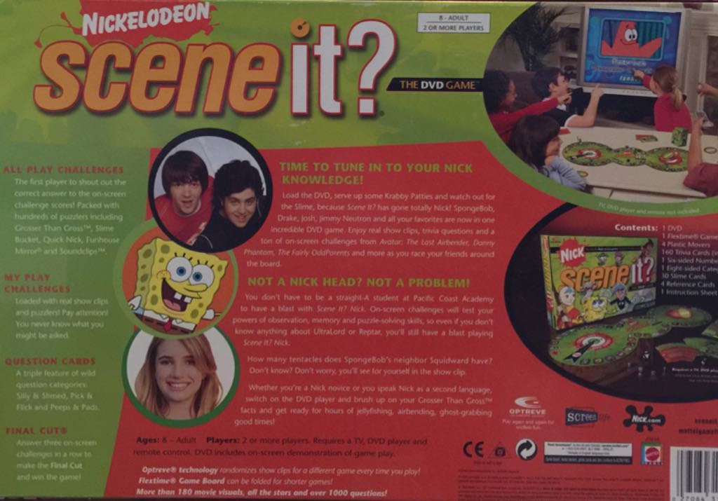 Scene It? Nick Edition  (2+) board game collectible [Barcode 027084316780] - Main Image 2