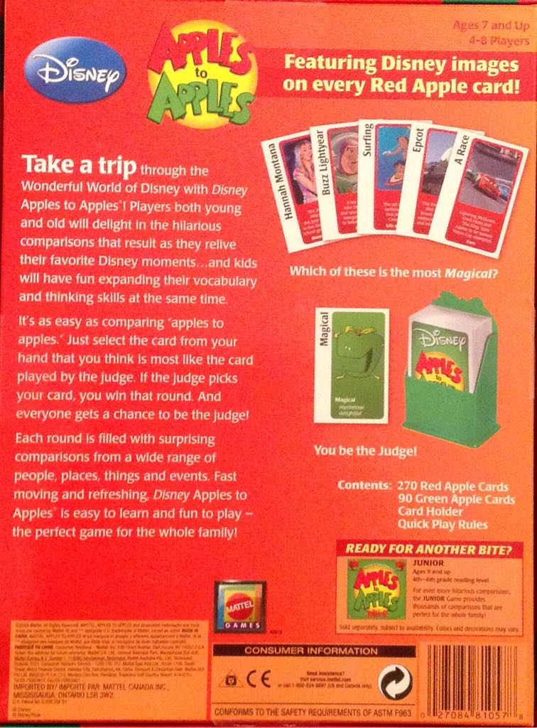 Apples to Apples: Disney  (4-8) board game collectible [Barcode 027084810578] - Main Image 2