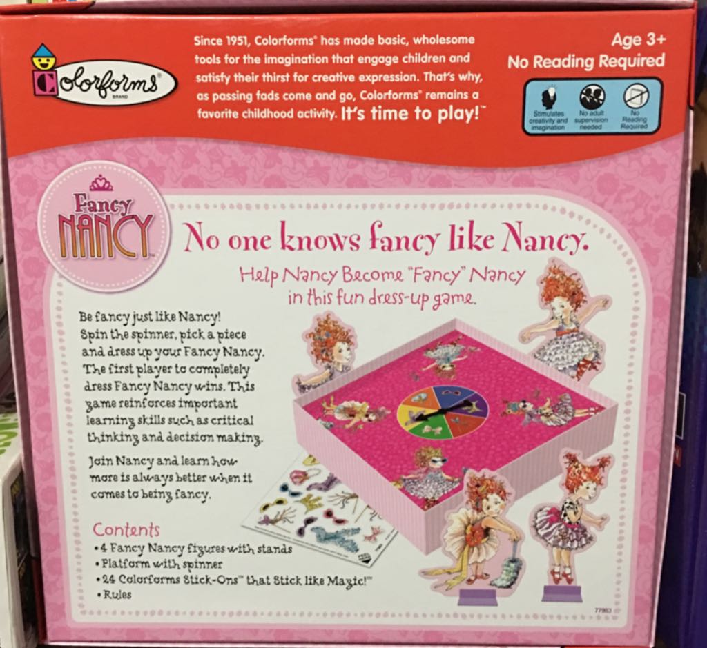 Fancy Nancy Dress-up Game  (2-4) board game collectible [Barcode 029101779837] - Main Image 2