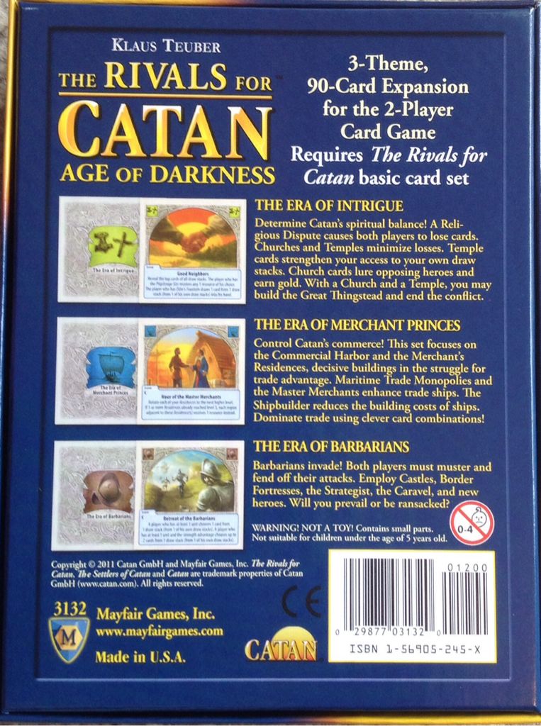 The Rivals for Catan Age of Darkness  (2) board game collectible [Barcode 029211031320] - Main Image 2