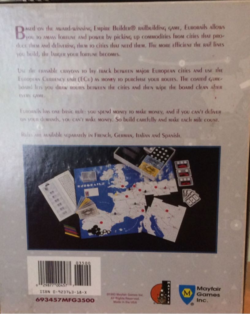 Eurorails  (2-6) board game collectible [Barcode 029877004577] - Main Image 2