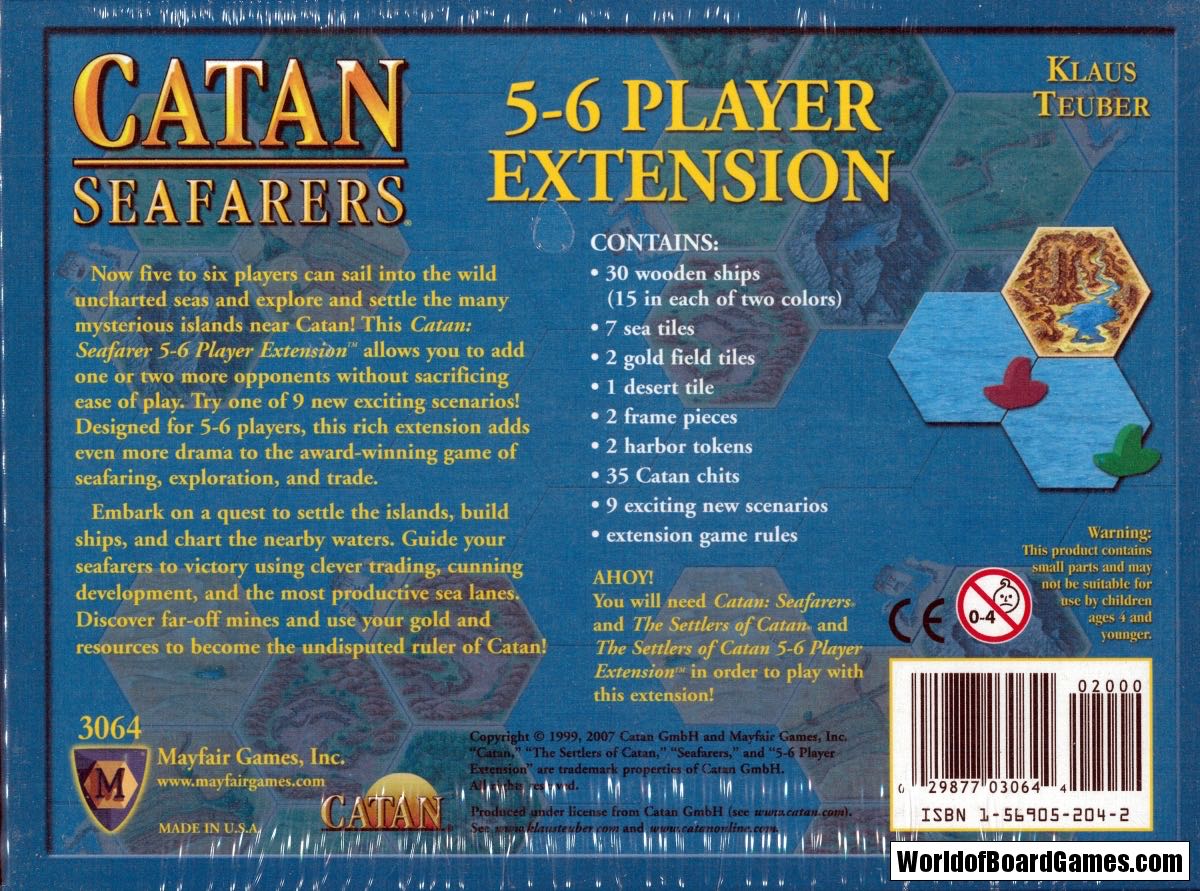 Catan: The Seafarers Of Catan 5-6 Player Expansion  (5 - 6) board game collectible [Barcode 029877004928] - Main Image 3