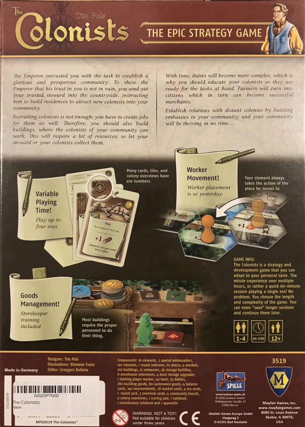 Colonists The  (1-4) board game collectible [Barcode 029877035199] - Main Image 3