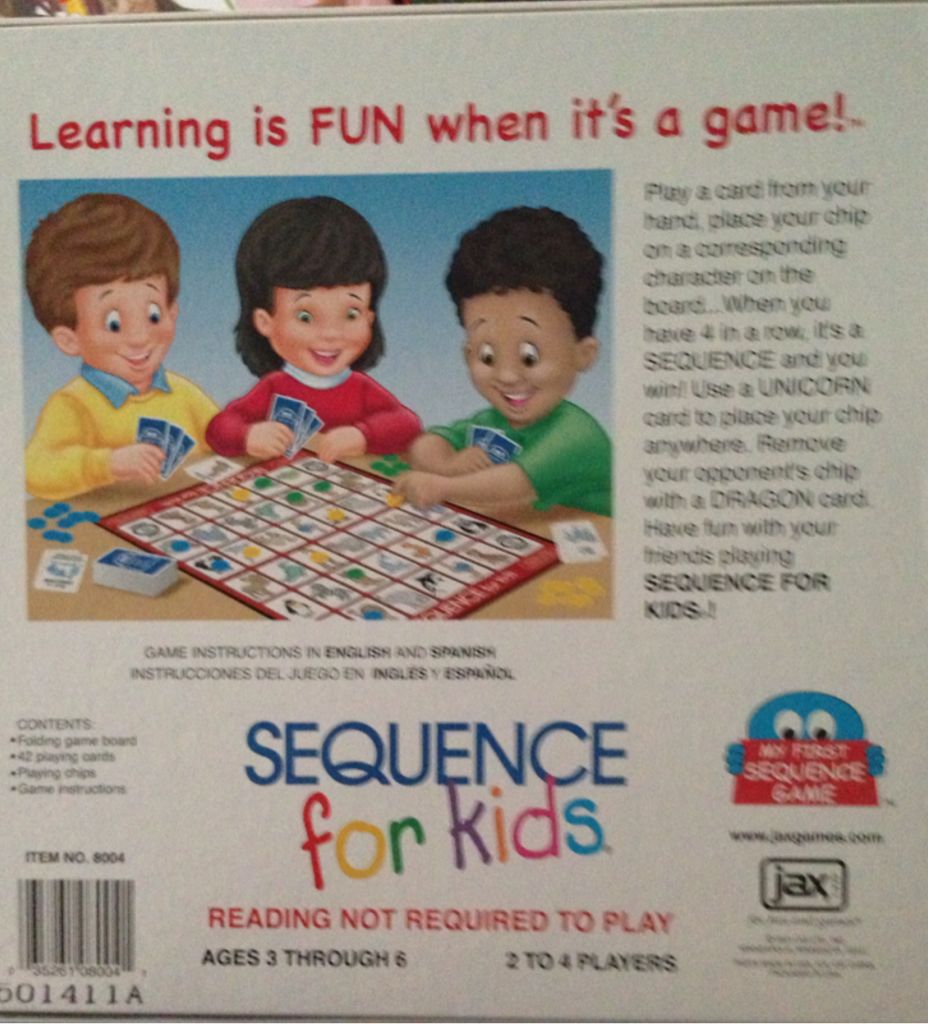 Sequence For Kids  (2-4) board game collectible [Barcode 035261080041] - Main Image 2