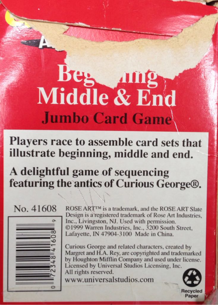 Beginning Middle And End  (2-4) board game collectible [Barcode 072348416089] - Main Image 2