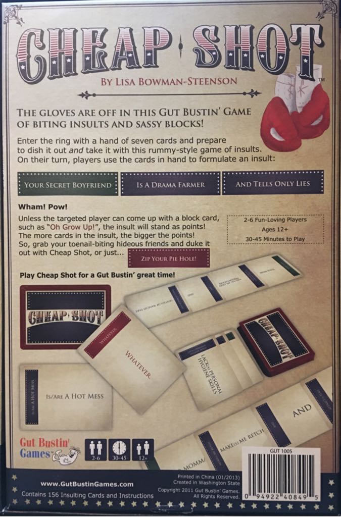 Cheap Shot  (2-6) board game collectible [Barcode 094922408495] - Main Image 2