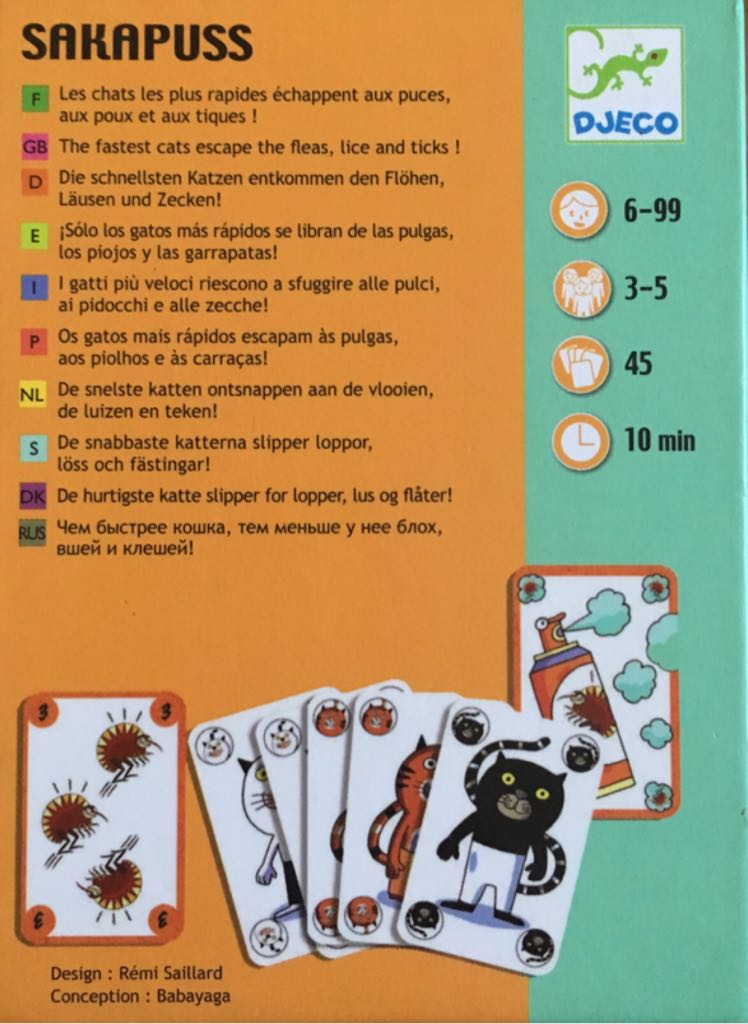 Djeco Card Game: Sakapuss  (3-5) board game collectible [Barcode 3070900051119] - Main Image 2