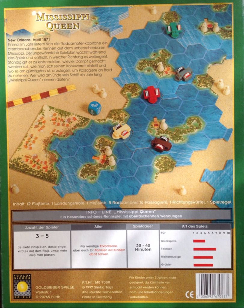 Mississippi Queen SPIEL des Jahres 1997, Essener Feder 1997  (3-5) board game collectible [Barcode 4006592670887] - Main Image 2