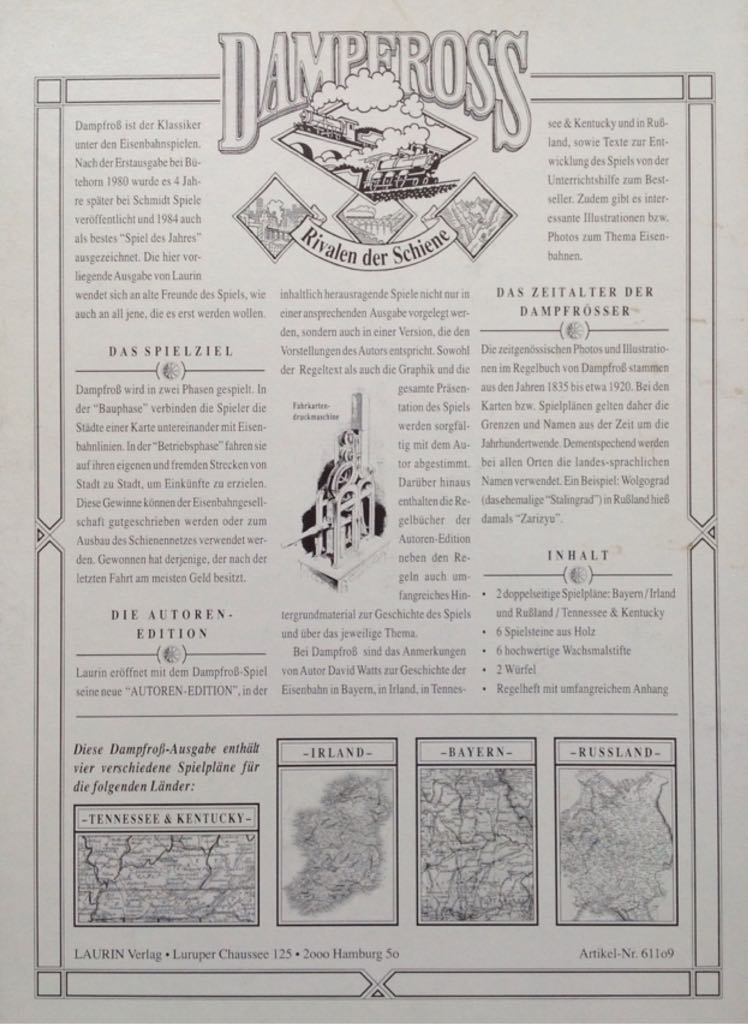 Dampfross - Rivalen der Schiene  (3-6) board game collectible [Barcode 4013628611097] - Main Image 2
