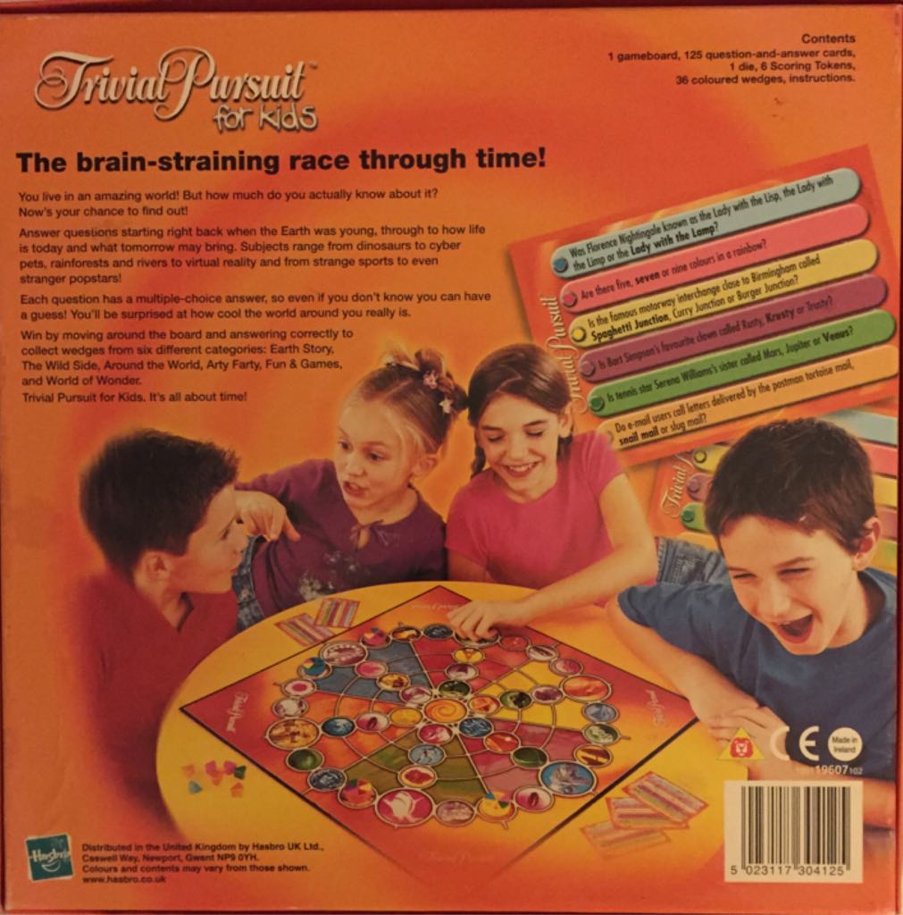 Trivial Pursuit Kids Junior Edition - Parker Board Game Complete UK P  (2-6) board game collectible [Barcode 5023117304125] - Main Image 2