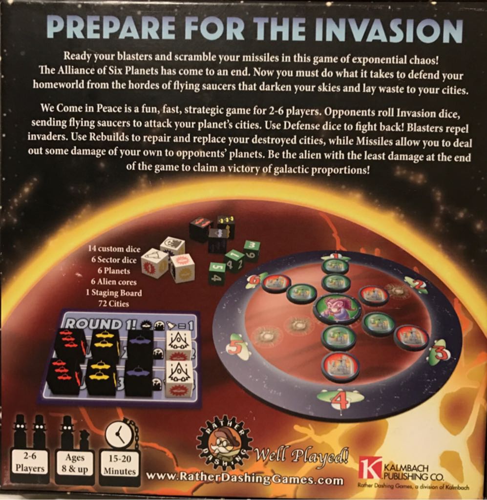 We Come in Peace  (2-6) board game collectible [Barcode 610563384587] - Main Image 2