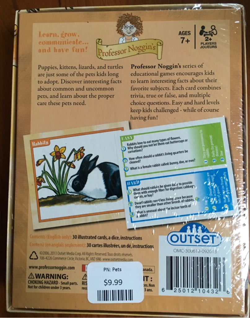 Professor Noggin Pets  (2+) board game collectible [Barcode 625012104326] - Main Image 2