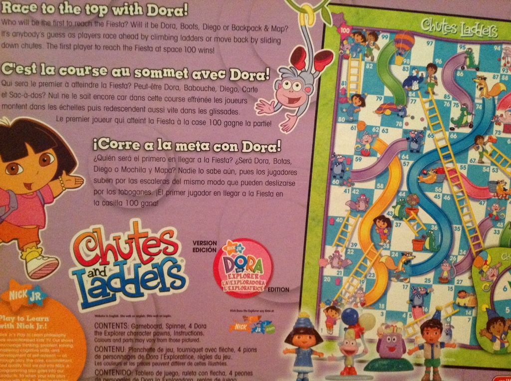 Chutes and Ladders Dora the explorer edition  (2-4) board game collectible [Barcode 653569127574] - Main Image 2