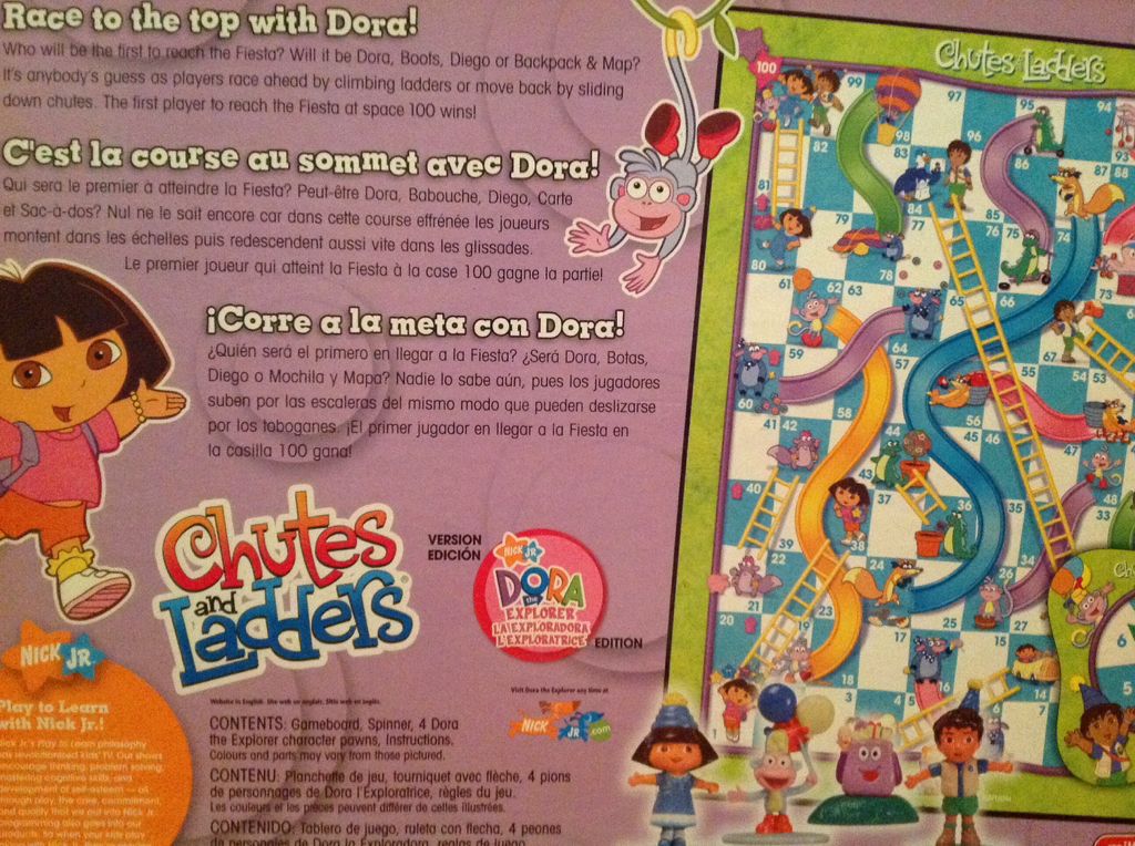 Chutes and Ladders Dora the explorer edition  (2-4) board game collectible [Barcode 653569127574] - Main Image 2
